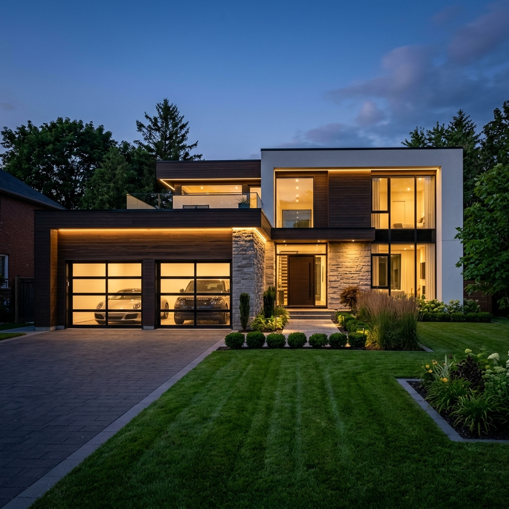 Modern garage door install in Glendale